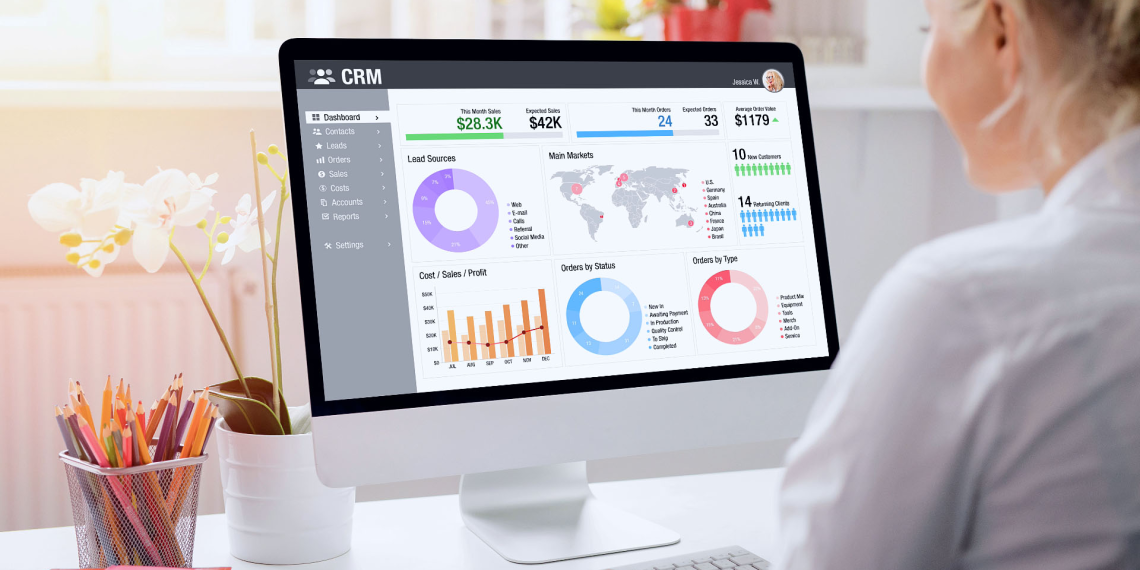A real estate professional successfully managing leads via an integrated CRM platform.